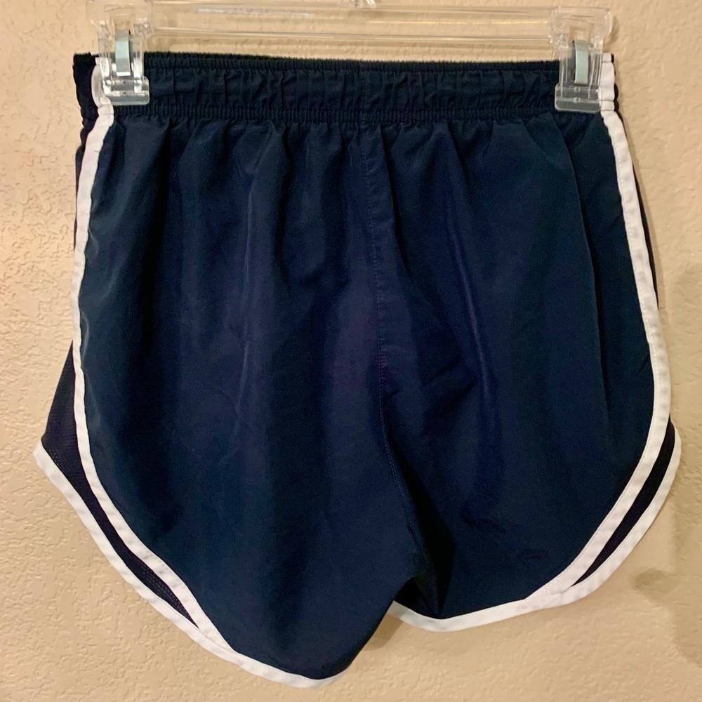 Nike Dri-Fit Shorts XS Dark Navy Blue White Trim Athletic Running Bikini Liner - Picture 4 of 12